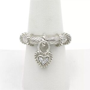 - Judith Ripka sterling silver CZ heart ring